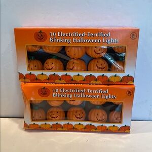 NWT & Vintage 2 Sealed Boxes of 10 Electrified- Terrified Halloween Lights
